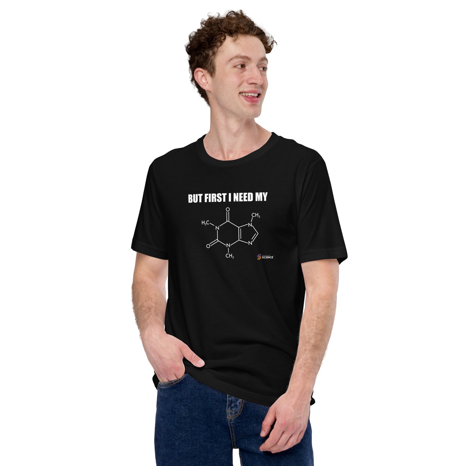 Chemistry: "But First I Need My Coffee" T Shirt - Image 4