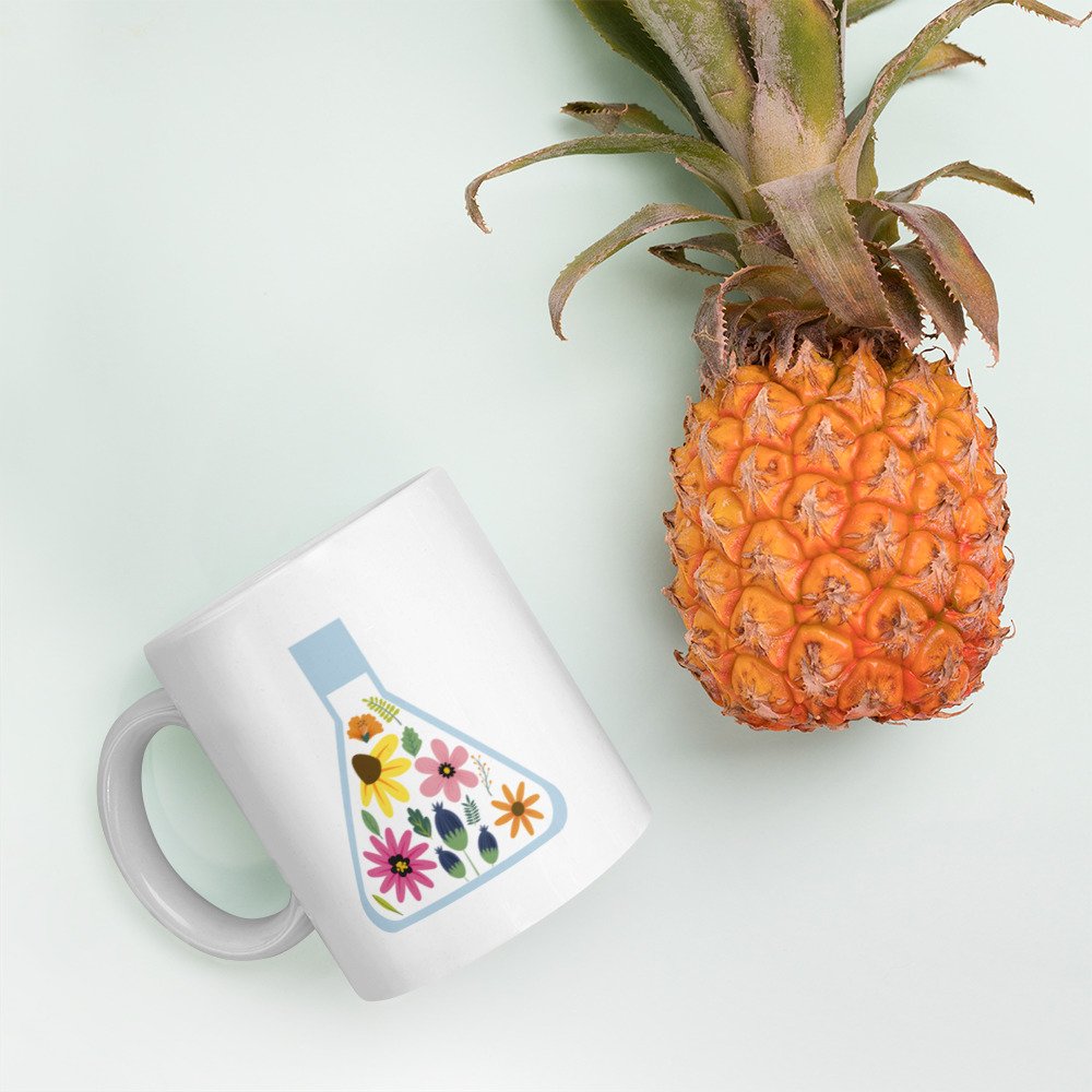 Biology: Flask With Flowers Mug 2 - Image 2